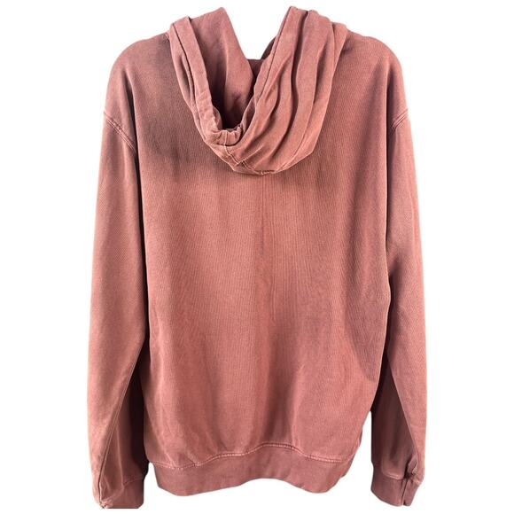 RVCA Hex Script washed look maroon hoodie 100% cotton Medium NWT - Picture 2 of 5